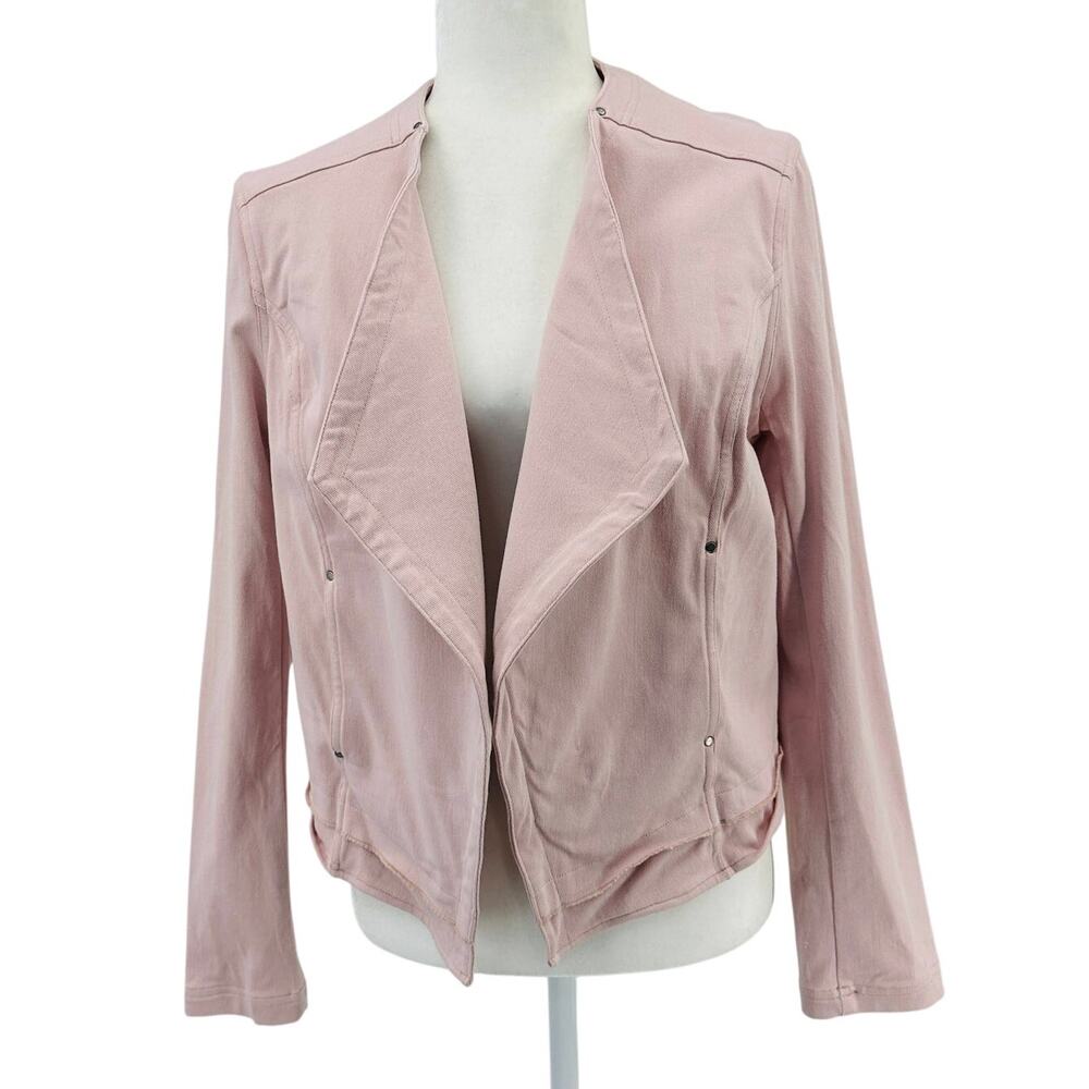 Lysse Blazer Jacket WMNS M Pink Open Front Stretch Twill Long Sleeve Hand Pocket